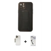 MARSİLYAN™- iPhone 12 Pro Kılıf Akış Doku - Şeffaf Uv Polymer Nano Ekran Koruyucu + Shine Kamera Lens - GD