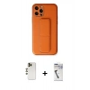 MARSİLYAN™- iPhone 12 Pro Kılıf Akış Doku - Şeffaf Uv Polymer Nano Ekran Koruyucu + Shine Kamera Lens - GD
