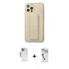 MARSİLYAN™- iPhone 12 Pro Kılıf Akış Doku - Şeffaf Uv Polymer Nano Ekran Koruyucu + Shine Kamera Lens - GS