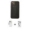 MARSİLYAN™- iPhone 12 Pro Kılıf Akış Doku - Şeffaf Uv Polymer Nano Ekran Koruyucu + Shine Kamera Lens - GS