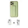 MARSİLYAN™- iPhone 12 Pro Kılıf Akış Doku - Şeffaf Uv Polymer Nano Ekran Koruyucu + Shine Kamera Lens - GS