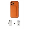 MARSİLYAN™- iPhone 12 Pro Kılıf Akış Doku - Şeffaf Uv Polymer Nano Ekran Koruyucu + Shine Kamera Lens - GS