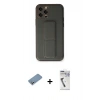MARSİLYAN™- iPhone 12 Pro Kılıf Akış Doku - Şeffaf Uv Polymer Nano Ekran Koruyucu + Shine Kamera Lens Koruma Cam - GS