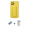MARSİLYAN™- iPhone 12 Pro Kılıf Akış Doku - Şeffaf Uv Polymer Nano Ekran Koruyucu + Shine Kamera Lens Koruma Cam - GI