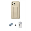 MARSİLYAN™- iPhone 12 Pro Kılıf Akış Doku - Şeffaf Uv Polymer Nano Ekran Koruyucu + Shine Kamera Lens Koruma Cam - GI