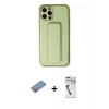 MARSİLYAN™- iPhone 12 Pro Kılıf Akış Doku - Şeffaf Uv Polymer Nano Ekran Koruyucu + Shine Kamera Lens Koruma Cam - GS