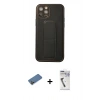 MARSİLYAN™- iPhone 12 Pro Kılıf Akış Doku - Şeffaf Uv Polymer Nano Ekran Koruyucu + Shine Kamera Lens Koruma Cam - GD