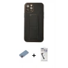 MARSİLYAN™- iPhone 12 Pro Kılıf Akış Doku - Şeffaf Uv Polymer Nano Ekran Koruyucu + Shine Kamera Lens Koruma Cam - PE