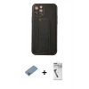 MARSİLYAN™- iPhone 12 Pro Kılıf Akış Doku - Şeffaf Uv Polymer Nano Ekran Koruyucu + Shine Kamera Lens Koruma Cam - GI