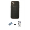 MARSİLYAN™- iPhone 12 Pro Kılıf Akış Doku - Şeffaf Uv Polymer Nano Ekran Koruyucu + Shine Kamera Lens Koruma Cam - GS