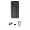 MARSİLYAN™- iPhone 12 Pro Kılıf Akış Doku - Şeffaf Uv Polymer Nano Ekran Koruyucu + Shine Kamera Lens Koruma Cam - GD