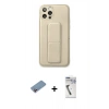 MARSİLYAN™- iPhone 12 Pro Kılıf Akış Doku - Şeffaf Uv Polymer Nano Ekran Koruyucu + Shine Kamera Lens Koruma Cam - PE