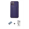 MARSİLYAN™- iPhone 12 Pro Kılıf Akış Doku - Şeffaf Uv Polymer Nano Ekran Koruyucu + Shine Kamera Lens Koruma Cam - PE
