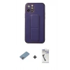 MARSİLYAN™- iPhone 12 Pro Kılıf Akış Doku - Şeffaf Uv Polymer Nano Ekran Koruyucu + Shine Kamera Lens Koruma Cam - GI
