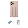 MARSİLYAN™- iPhone 12 Pro Kılıf Akış Doku - Şeffaf Uv Polymer Nano Ekran Koruyucu + Shine Kamera Lens Koruma Cam - GI
