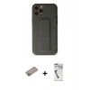 MARSİLYAN™- iPhone 12 Pro Kılıf Akış Doku - Şeffaf Uv Polymer Nano Ekran Koruyucu + Shine Kamera Lens Koruma Cam - SABE