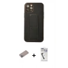 MARSİLYAN™- iPhone 12 Pro Kılıf Akış Doku - Şeffaf Uv Polymer Nano Ekran Koruyucu + Shine Kamera Lens Koruma Cam - SABE