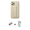 MARSİLYAN™- iPhone 12 Pro Kılıf Akış Doku - Şeffaf Uv Polymer Nano Ekran Koruyucu + Shine Kamera Lens Koruma Cam - SABE