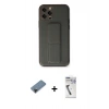 MARSİLYAN™- iPhone 12 Pro Kılıf Akış Doku - Şeffaf Uv Polymer Nano Ekran Koruyucu + Shine Kamera Lens Koruma Cam - SH