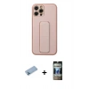 MARSİLYAN™- iPhone 12 Pro Kılıf Akış Doku - Siyah 34D Hayalet Izgaralı Cam + Shine Kamera Lens Koruma Cam - MI