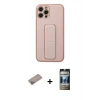 MARSİLYAN™- iPhone 12 Pro Kılıf Akış Doku - Siyah 34D Hayalet Izgaralı Cam + Shine Kamera Lens Koruma Cam - SABE