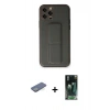 MARSİLYAN™- iPhone 12 Pro Kılıf Akış Doku - Siyah 360 Mat Full Body Arka Koruyucu + Renkli Kamera Lens Koruma Cam - YL
