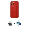 MARSİLYAN™- iPhone 12 Pro Kılıf Akış Doku - Siyah 3D Antistatik Cam Ekran Koruyucu + Kamera Lens Koruma Cam - SF