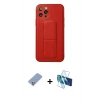 MARSİLYAN™- iPhone 12 Pro Kılıf Akış Doku - Siyah 3D Antistatik Cam Ekran Koruyucu + Metal Kamera Lens Koruma Cam - KUYL