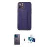 MARSİLYAN™- iPhone 12 Pro Kılıf Akış Doku - Siyah 3D Antistatik Cam Ekran Koruyucu + Neon Fosforlu Kamera Lens - MI