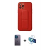 MARSİLYAN™- iPhone 12 Pro Kılıf Akış Doku - Siyah 3D Antistatik Cam Ekran Koruyucu + Neon Fosforlu Kamera Lens - MI