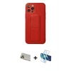 MARSİLYAN™- iPhone 12 Pro Kılıf Akış Doku - Siyah 3D Antistatik Cam Ekran Koruyucu + Rainbow Kamera Lens Koruma Cam - GD