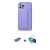 MARSİLYAN™- iPhone 12 Pro Kılıf Akış Doku - Siyah 3D Antistatik Cam Ekran Koruyucu + Renkli Kamera Lens Koruma Cam - PE