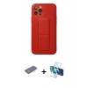 MARSİLYAN™- iPhone 12 Pro Kılıf Akış Doku - Siyah 3D Antistatik Cam Ekran Koruyucu + Renkli Kamera Lens Koruma Cam - YL