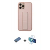 MARSİLYAN™- iPhone 12 Pro Kılıf Akış Doku - Siyah 3D Antistatik Cam Ekran Koruyucu + Shine Kamera Lens Koruma Cam - GD