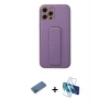 MARSİLYAN™- iPhone 12 Pro Kılıf Akış Doku - Siyah 3D Antistatik Cam Ekran Koruyucu + Shine Kamera Lens Koruma Cam - GD