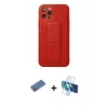 MARSİLYAN™- iPhone 12 Pro Kılıf Akış Doku - Siyah 3D Antistatik Cam Ekran Koruyucu + Shine Kamera Lens Koruma Cam - GD