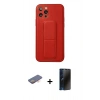 MARSİLYAN™- iPhone 12 Pro Kılıf Akış Doku - Siyah 3D Antistatik Hayalet Cam Ekran Koruyucu + Renkli Kamera Lens Koruma Cam - TU
