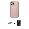 MARSİLYAN™- iPhone 12 Pro Kılıf Akış Doku - Siyah 3D Antistatik Hayalet Cam Ekran Koruyucu + Renkli Kamera Lens Koruma Cam - YL