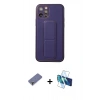 MARSİLYAN™- iPhone 12 Pro Kılıf Akış Doku - Siyah 3D Antistatik Seramik Nano Ekran Koruyucu + Metal Kamera Lens Koruma Cam - GD