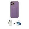 MARSİLYAN™- iPhone 12 Pro Kılıf Akış Doku - Siyah 3D Antistatik Seramik Nano Ekran Koruyucu + Shine Kamera Lens - GD