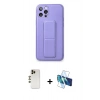 MARSİLYAN™- iPhone 12 Pro Kılıf Akış Doku - Siyah 3D Antistatik Seramik Nano Ekran Koruyucu + Shine Kamera Lens - GD