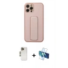 MARSİLYAN™- iPhone 12 Pro Kılıf Akış Doku - Siyah 3D Antistatik Seramik Nano Ekran Koruyucu + Shine Kamera Lens - GD