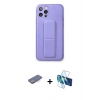 MARSİLYAN™- iPhone 12 Pro Kılıf Akış Doku - Siyah 3D Antistatik Seramik Nano Ekran Koruyucu + Renkli Kamera Lens Koruma Cam - MI
