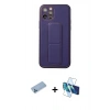 MARSİLYAN™- iPhone 12 Pro Kılıf Akış Doku - Siyah 3D Antistatik Seramik Nano Ekran Koruyucu + Shine Kamera Lens Koruma Cam - MI