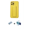 MARSİLYAN™- iPhone 12 Pro Kılıf Akış Doku - Siyah 3D Antistatik Seramik Nano Ekran Koruyucu + Shine Kamera Lens Koruma Cam - MI