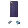 MARSİLYAN™- iPhone 12 Pro Kılıf Akış Doku - Siyah 3D Antistatik Seramik Nano Ekran Koruyucu + Metal Kamera Lens Koruma Cam - MR
