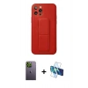 MARSİLYAN™- iPhone 12 Pro Kılıf Akış Doku - Siyah 3D Antistatik Seramik Nano Ekran Koruyucu + Neon Fosforlu Kamera Lens - YL