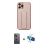 MARSİLYAN™- iPhone 12 Pro Kılıf Akış Doku - Siyah 3D Antistatik Seramik Nano Ekran Koruyucu + Neon Fosforlu Kamera Lens - YL