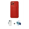 MARSİLYAN™- iPhone 12 Pro Kılıf Akış Doku - Siyah 3D Antistatik Seramik Nano Ekran Koruyucu + Shine Kamera Lens - MI