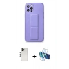 MARSİLYAN™- iPhone 12 Pro Kılıf Akış Doku - Siyah 3D Antistatik Seramik Nano Ekran Koruyucu + Shine Kamera Lens - GS